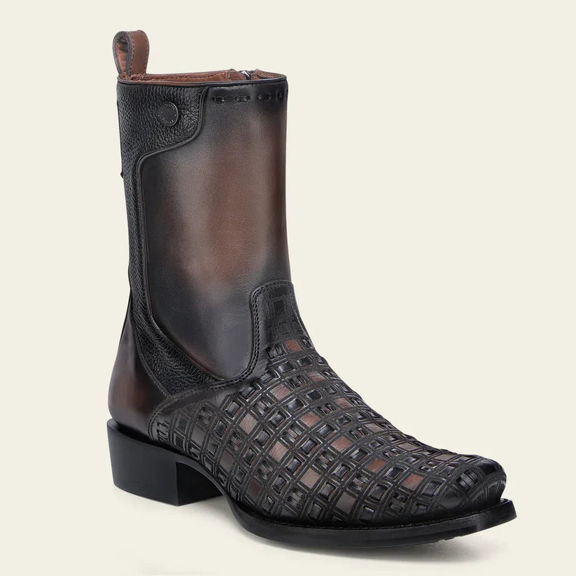 Cuadra Boots leather 100% sz 6.5 Handwoven Brown Leather Knee High Boots | Cuadra main image 3
