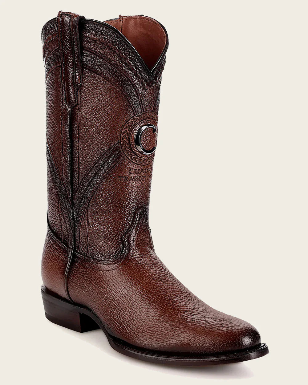 Cuadra Men\'s Western Brown Deerskin Leather Cowboy Boots Size 7.5 828VNTV - Franco Cuadra honey dress casual leather zip ankle  main image 4
