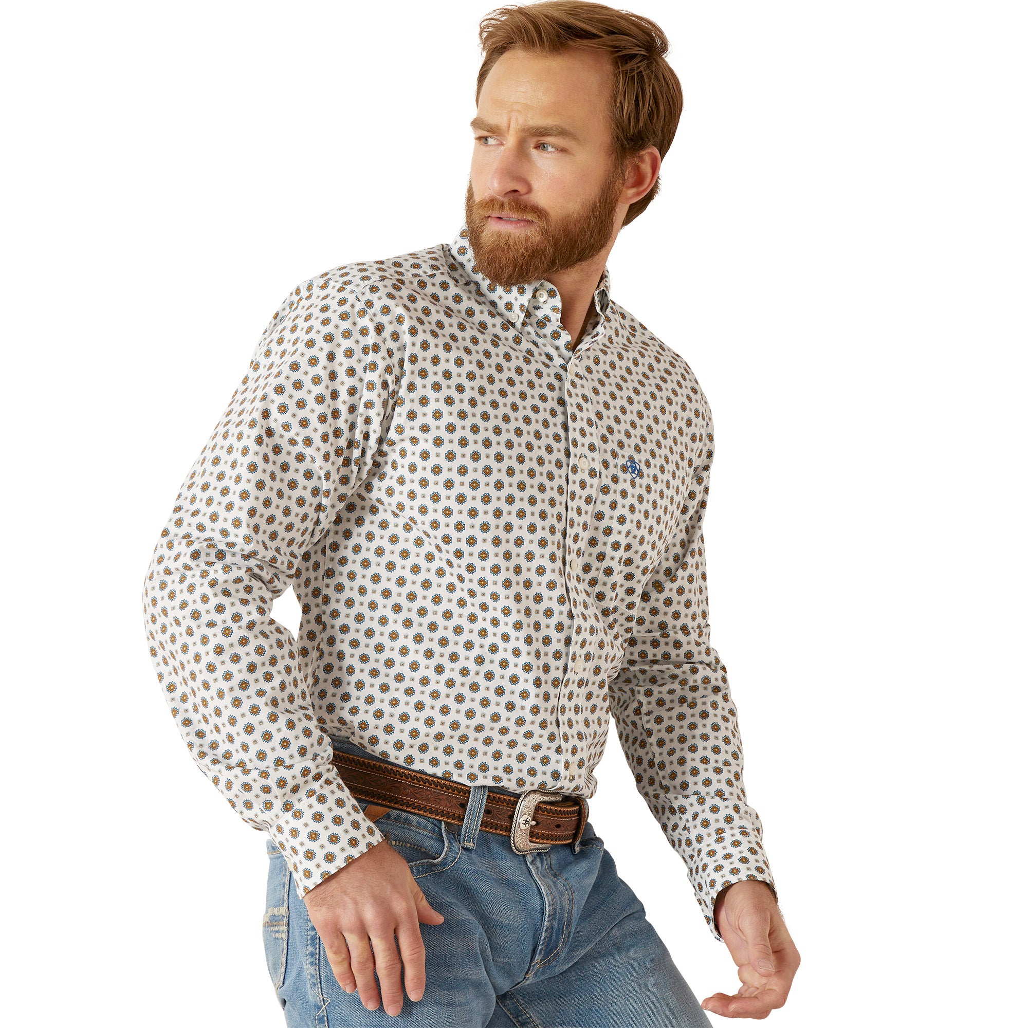 Ariat Men's Garvie Fitted Long Sleeve Shirt S Ariat Men's Garvie Fitted Long Sleeve Shirt S