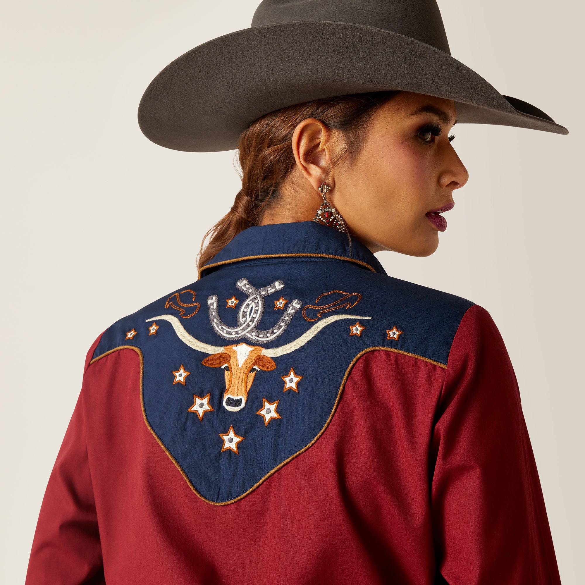 womens rodeo western shirt red