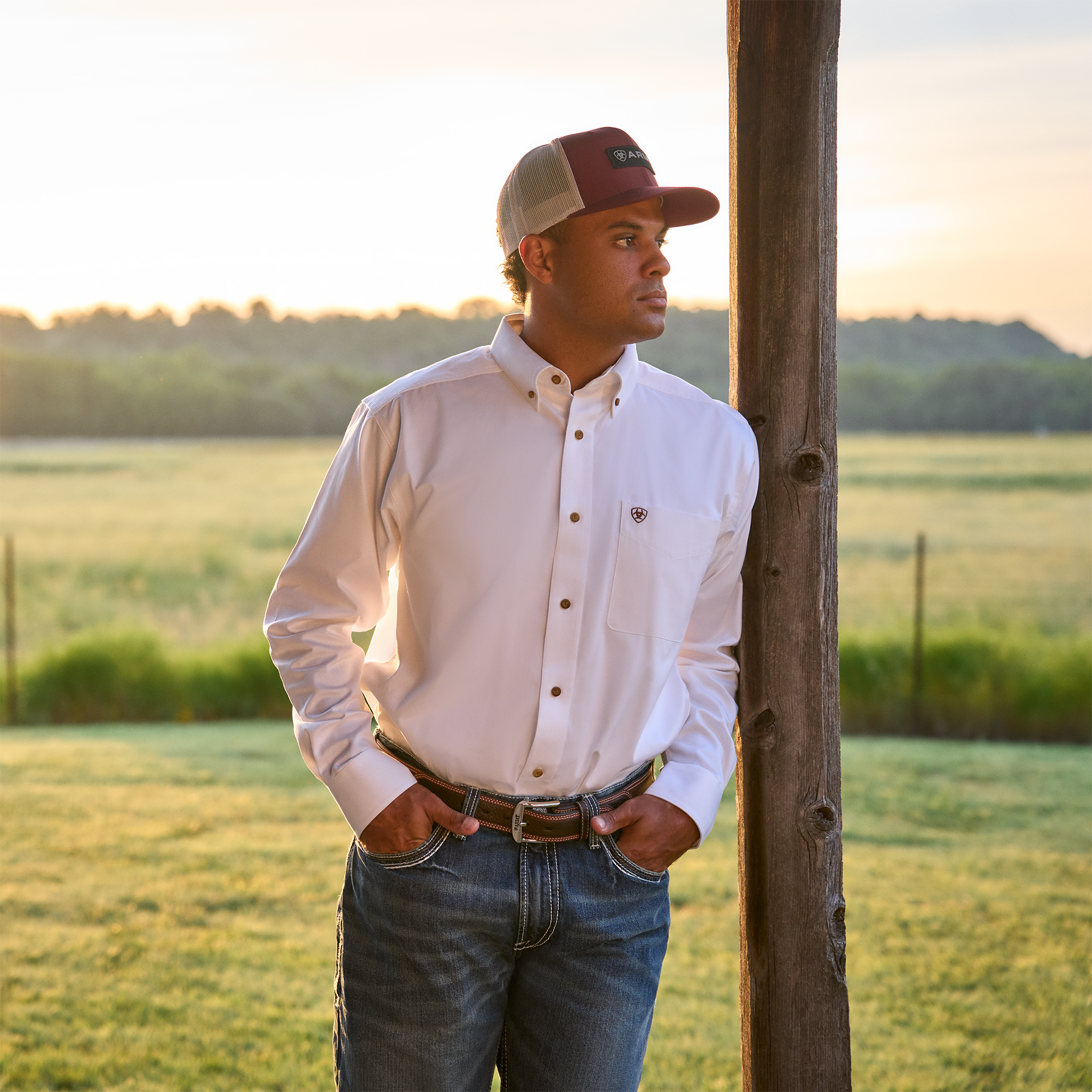 mens ariat white shirt