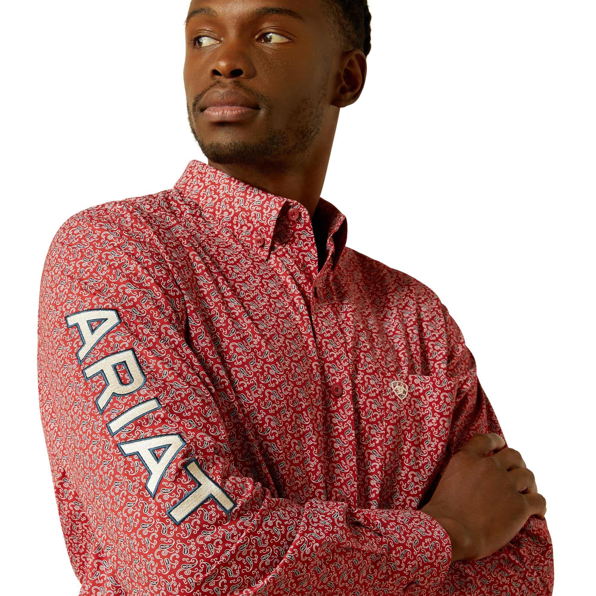 Ariat Pearl Long Sleeve Shirt Red/Beige 10062255 – ELP Western