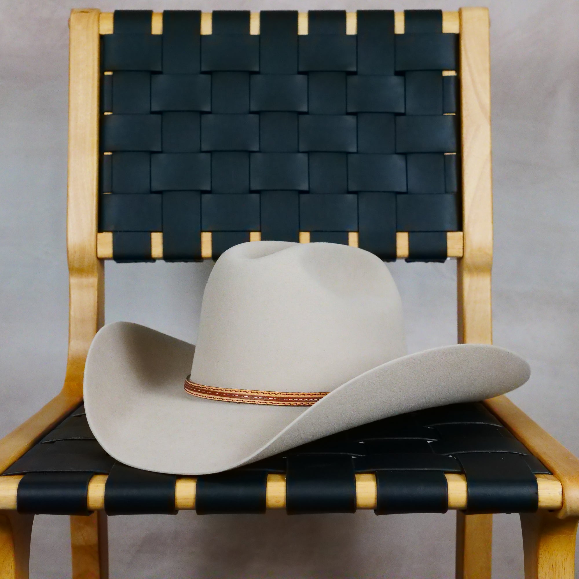 Rabbit fur felt cowboy hat