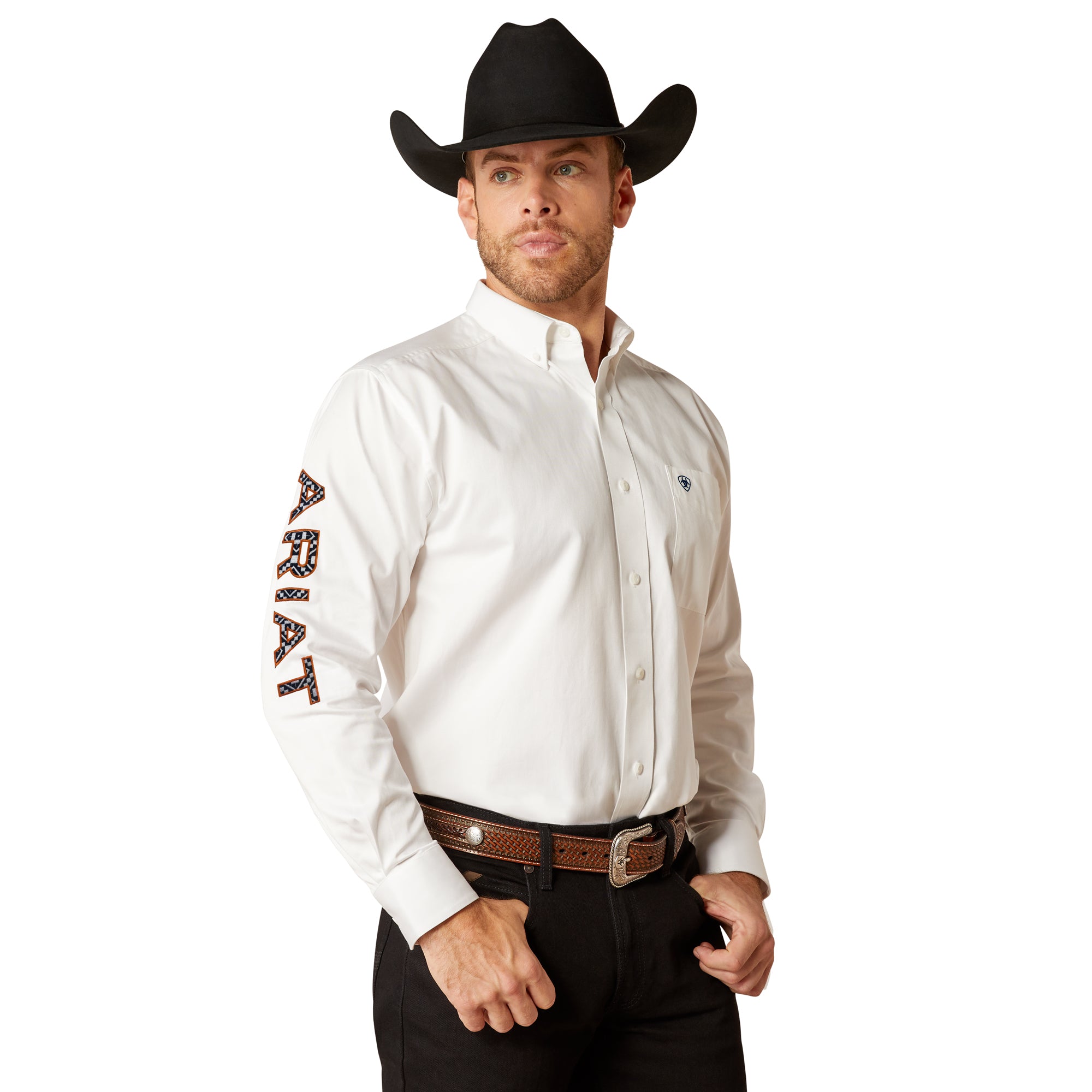 Ariat Team Logo White Twill - Mens Shirt - 10048807 - XS Ariat Team Logo White Twill - Mens Shirt - 10048807 - XS