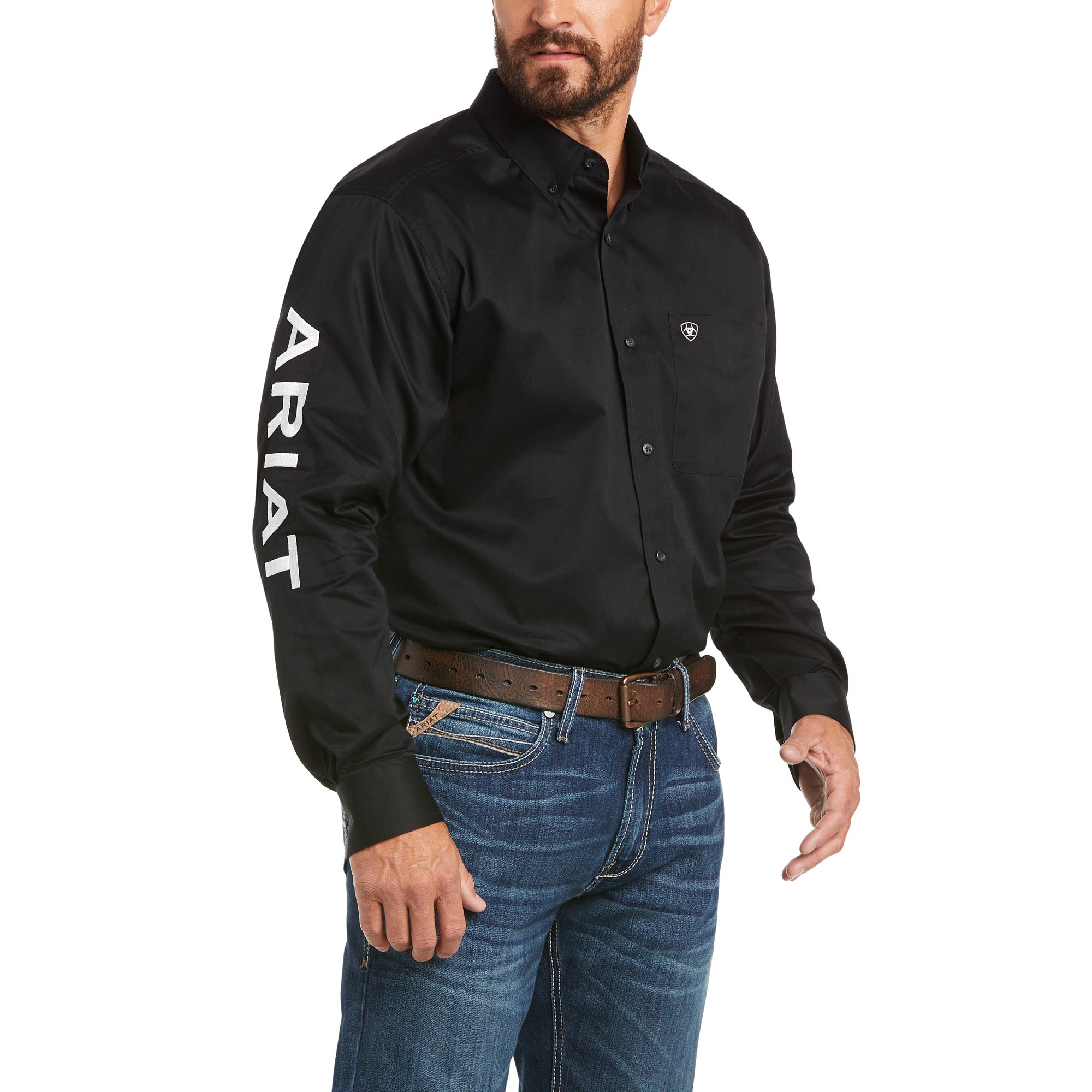 Ariat Men's Team Logo Twill Classic Fit Shirt 10017497 Black / 3XL Ariat Men's Team Logo Twill Classic Fit Shirt 10017497 Black / 3XL