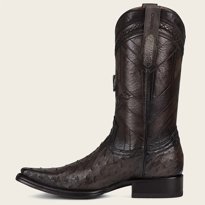 grey snip toe boots ostrich