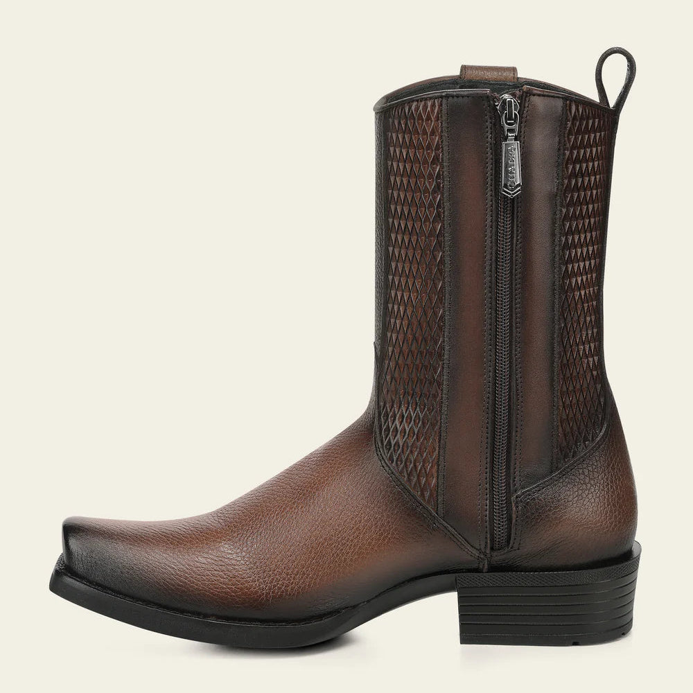 Cuadra Men's Deerskin Zipper Boots Honey CC298