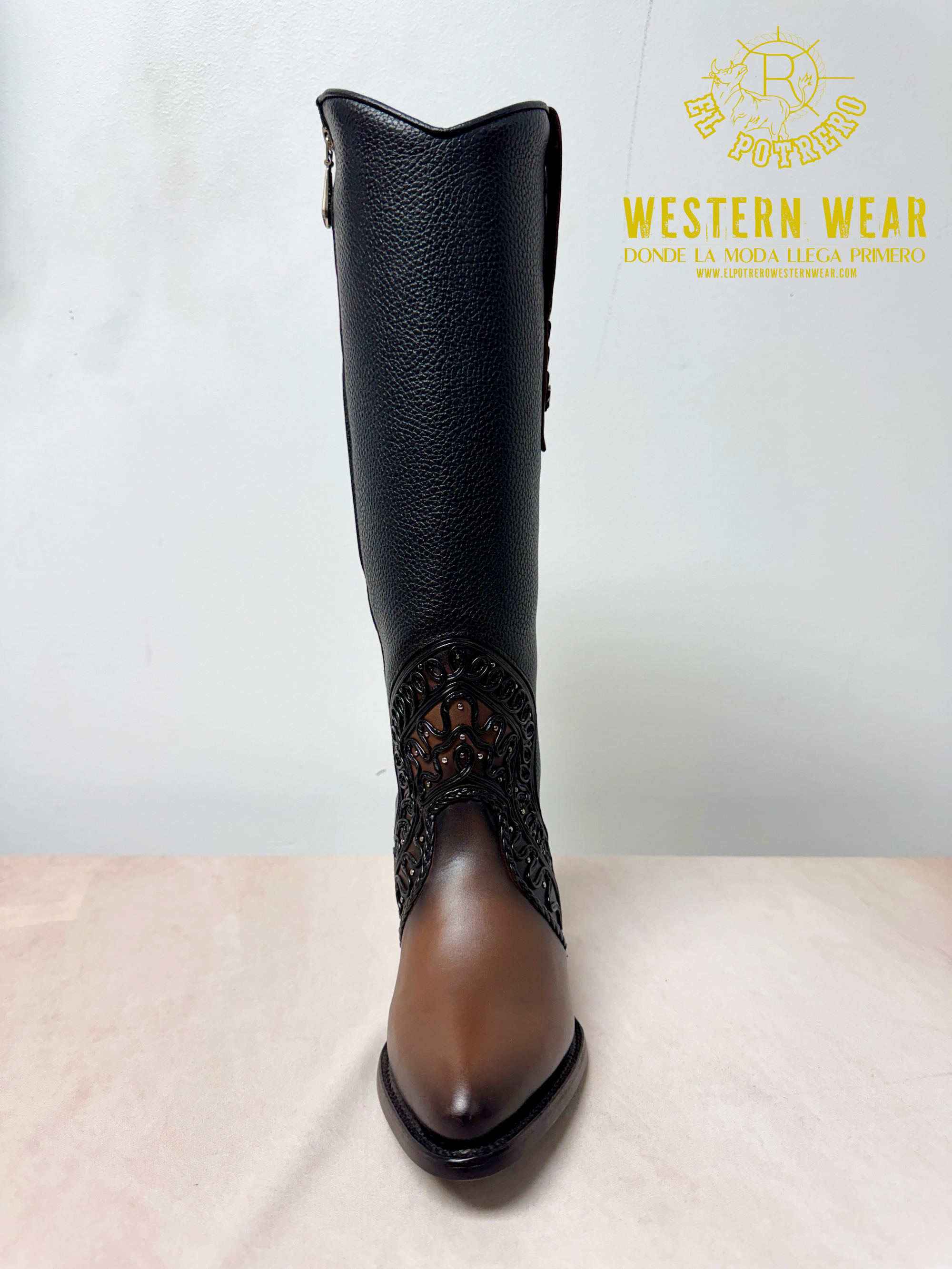 Cuadra Ladies Boot Chocolate Zipper Round Toe CC240