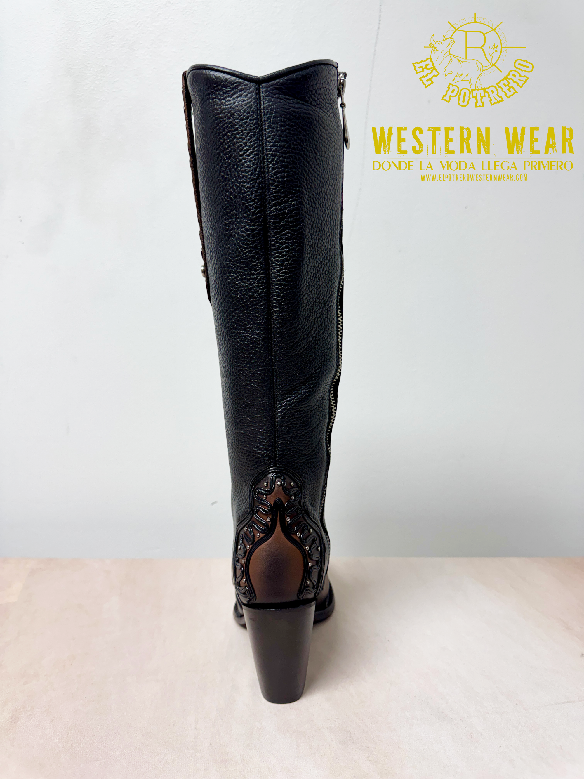 Cuadra Ladies Boot Chocolate Zipper Round Toe CC240