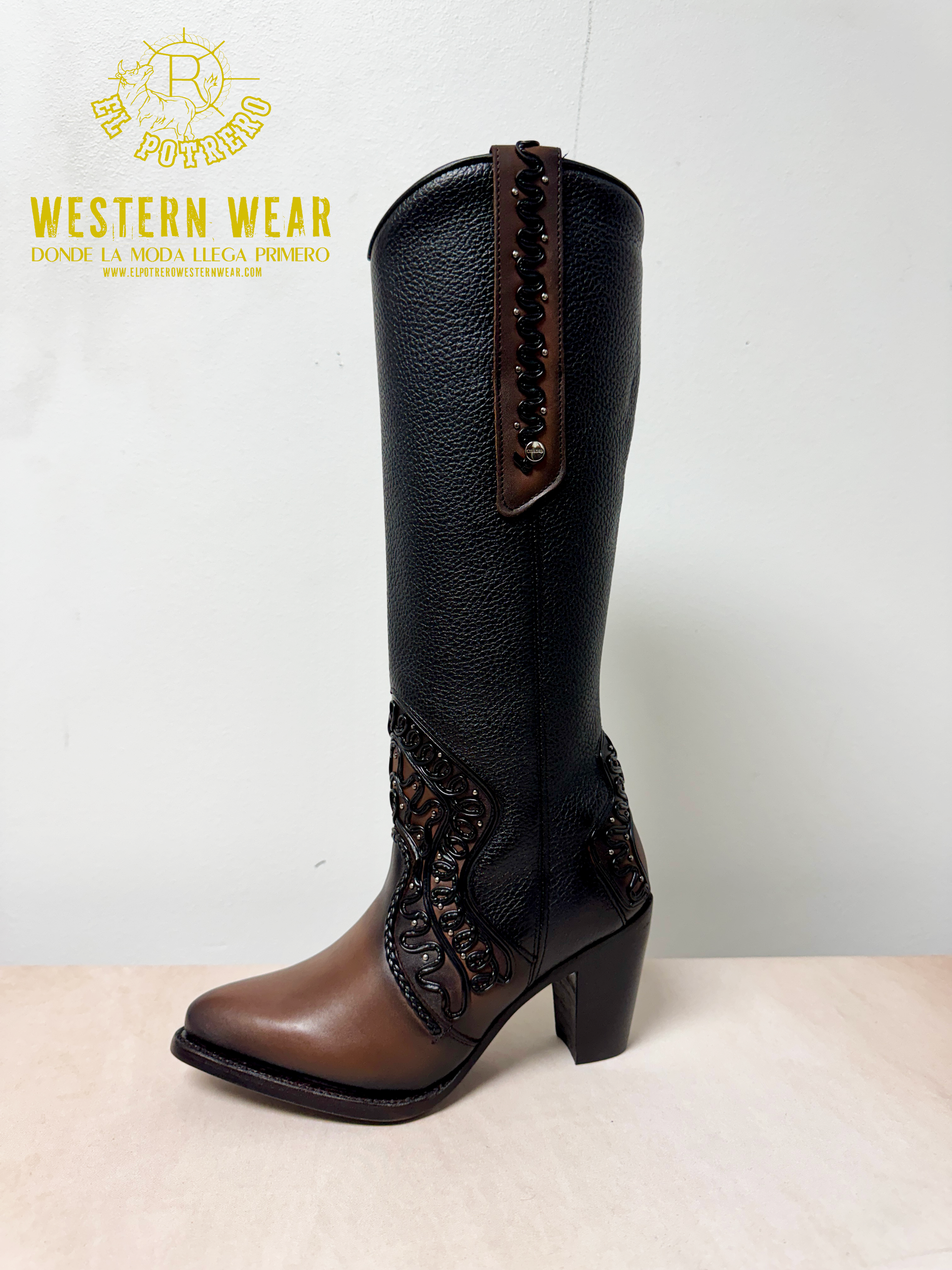 Cuadra Ladies Boot Chocolate Zipper Round Toe CC240