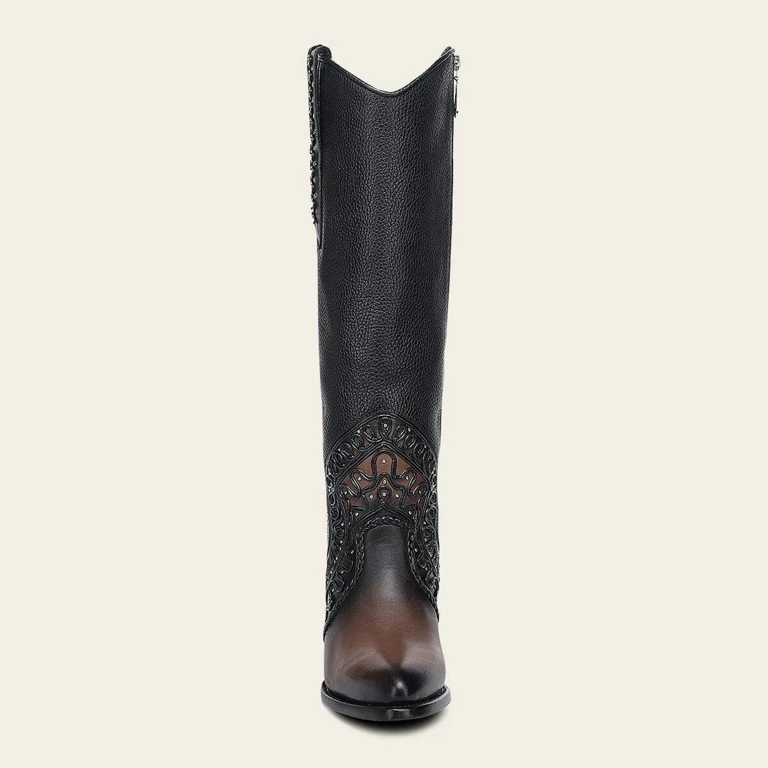 Cuadra Ladies Boot Chocolate Zipper Round Toe CC240