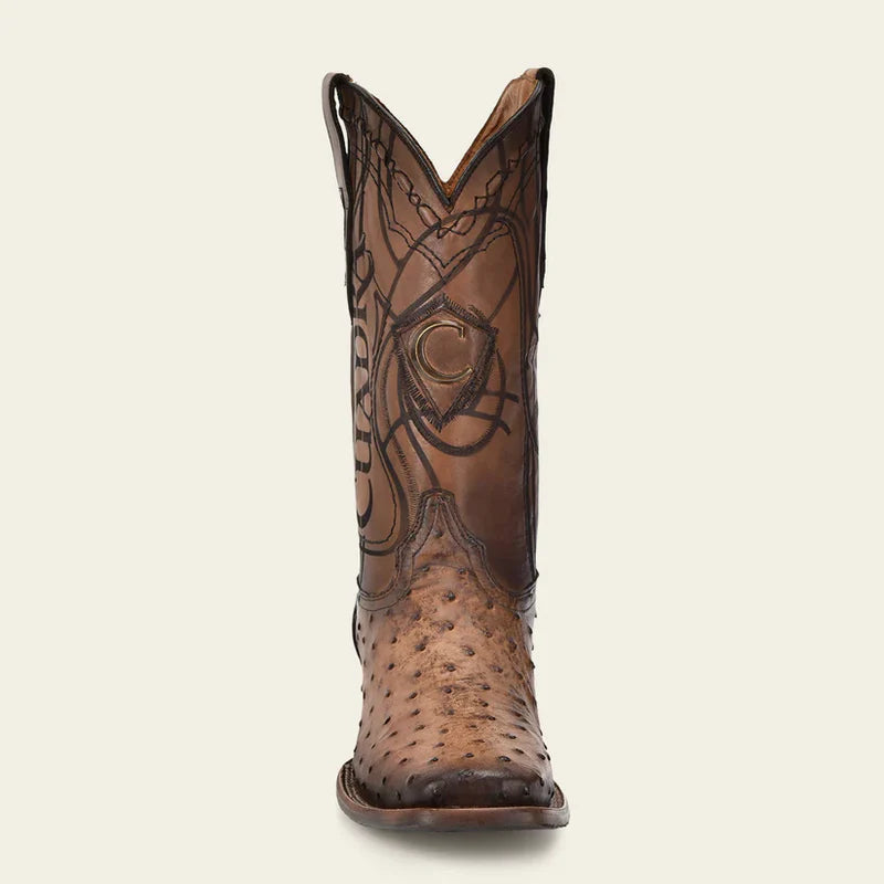 mens ostrich boots brown