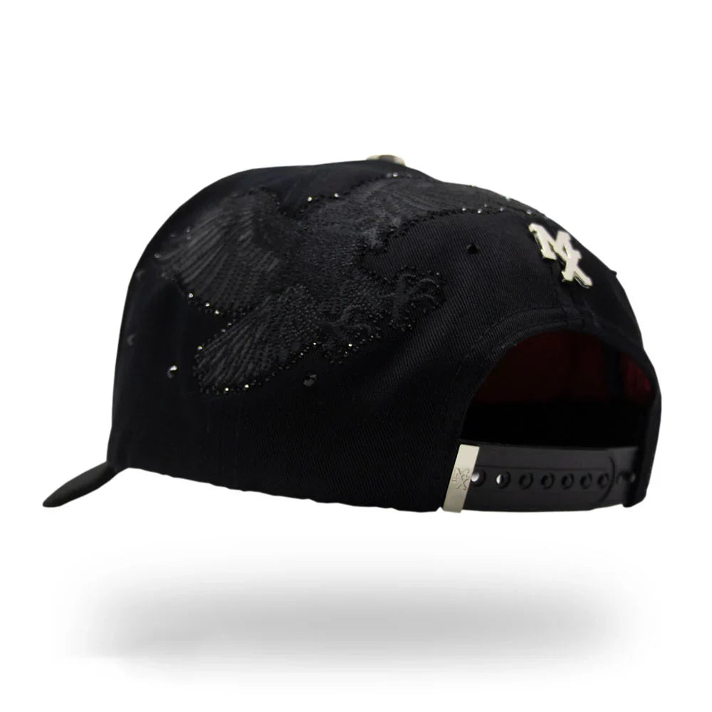 MX5004 Black Mexican Eagle Deluxe Snapback Cap