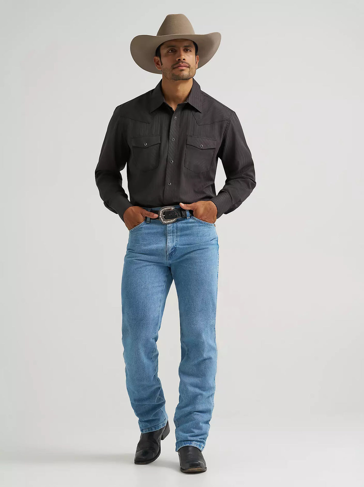 Men's Wrangler Western Snap Shirt Black 75214BK