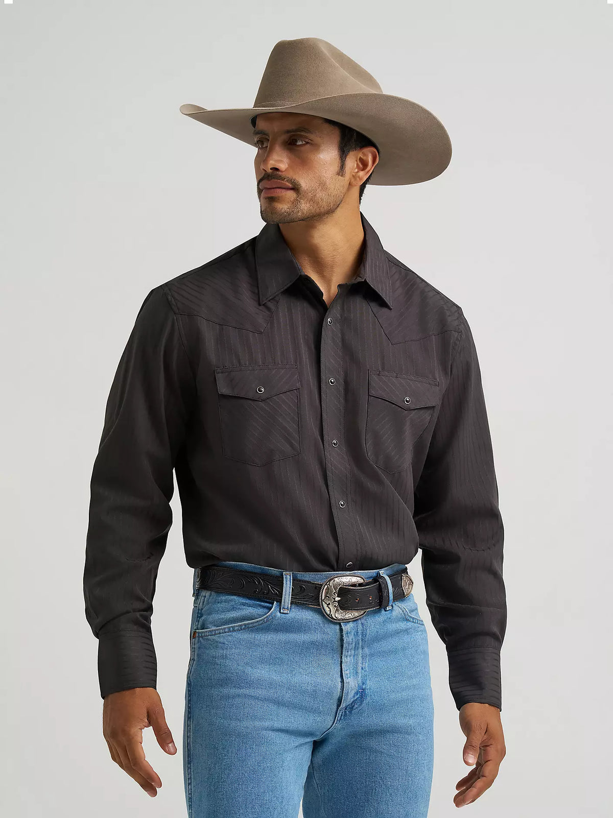Men's Wrangler Western Snap Shirt Black 75214BK