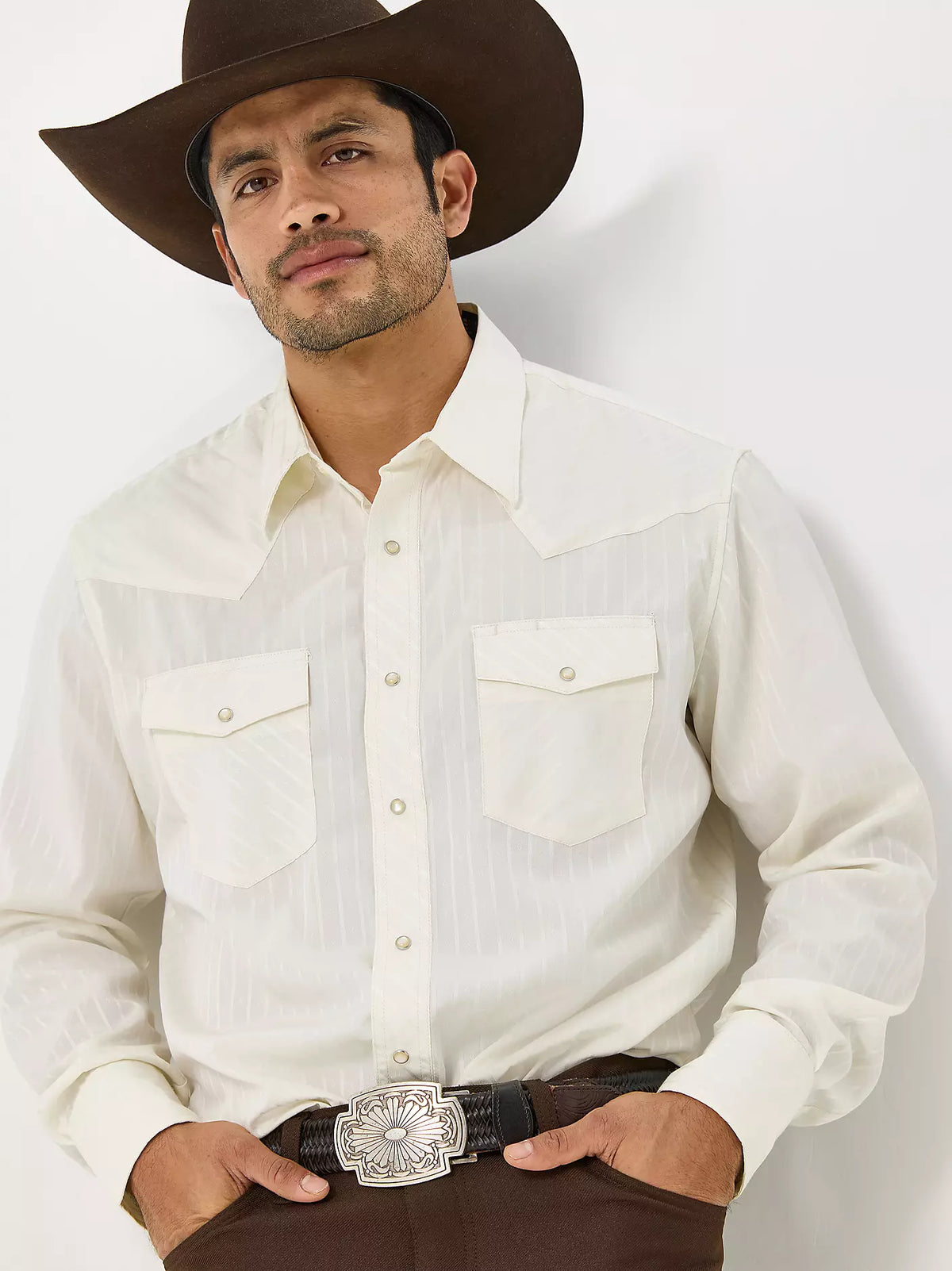 Wrangler Men's Western Snap Shirt Tan 75226TN
