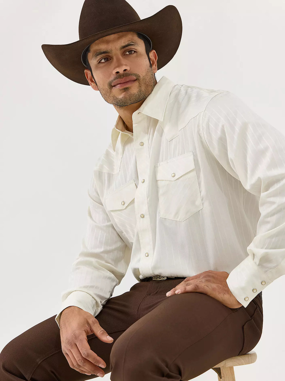 Wrangler Men's Western Snap Shirt Tan 75226TN