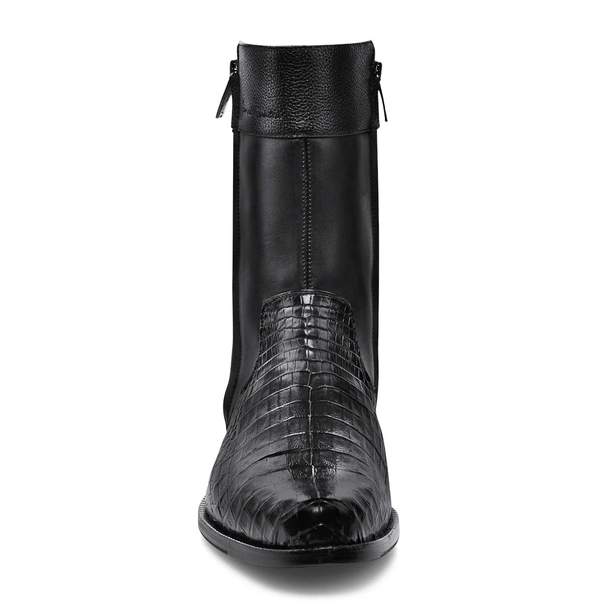 Cuadra Men's Caiman Round Toe Black Zipper Boots FC865