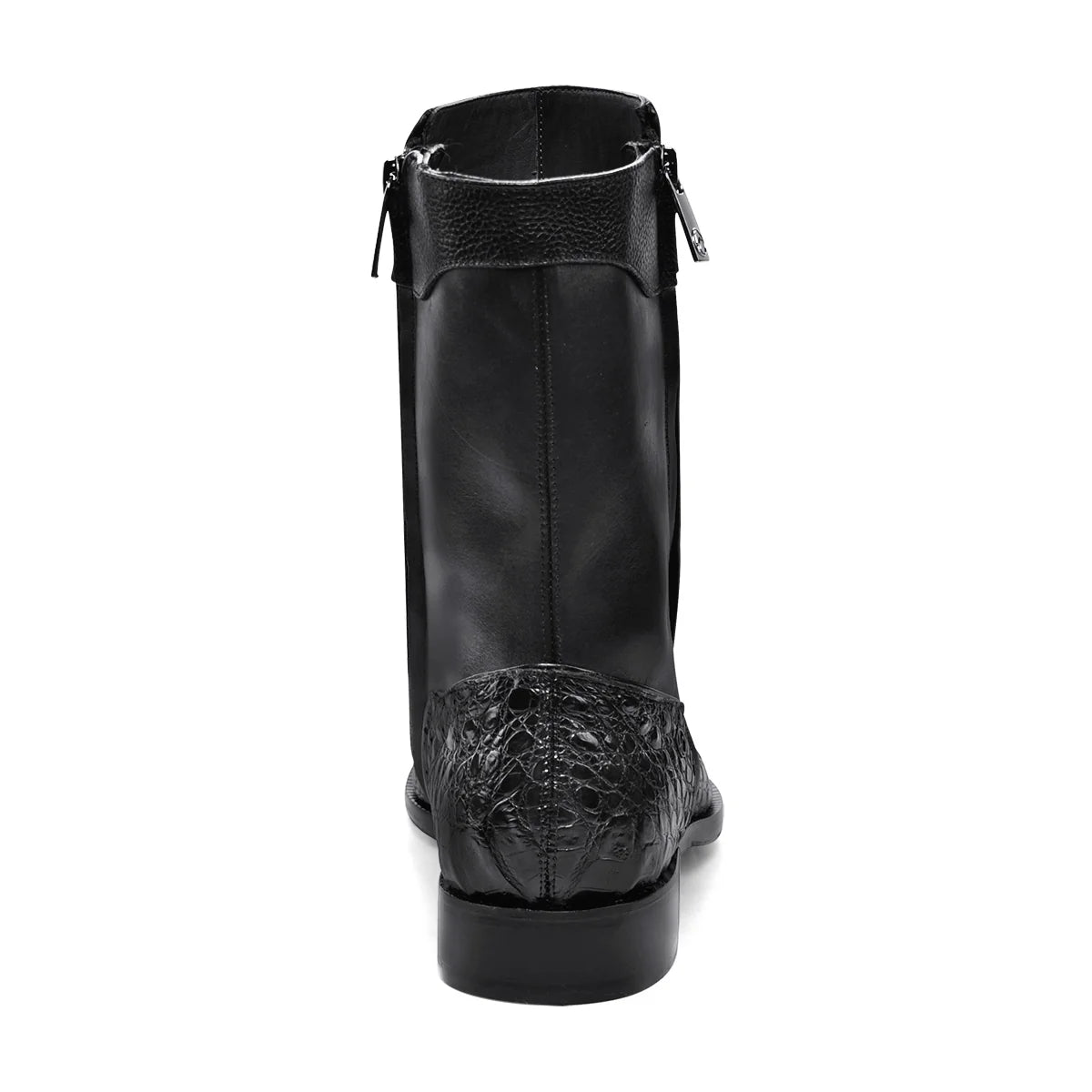 Cuadra Men's Caiman Round Toe Black Zipper Boots FC865