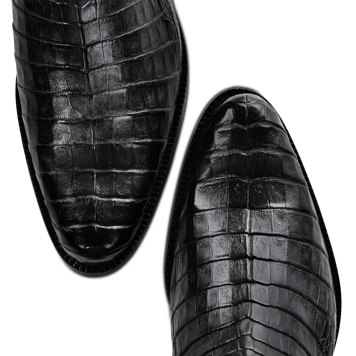 Cuadra Men's Caiman Round Toe Black Zipper Boots FC865