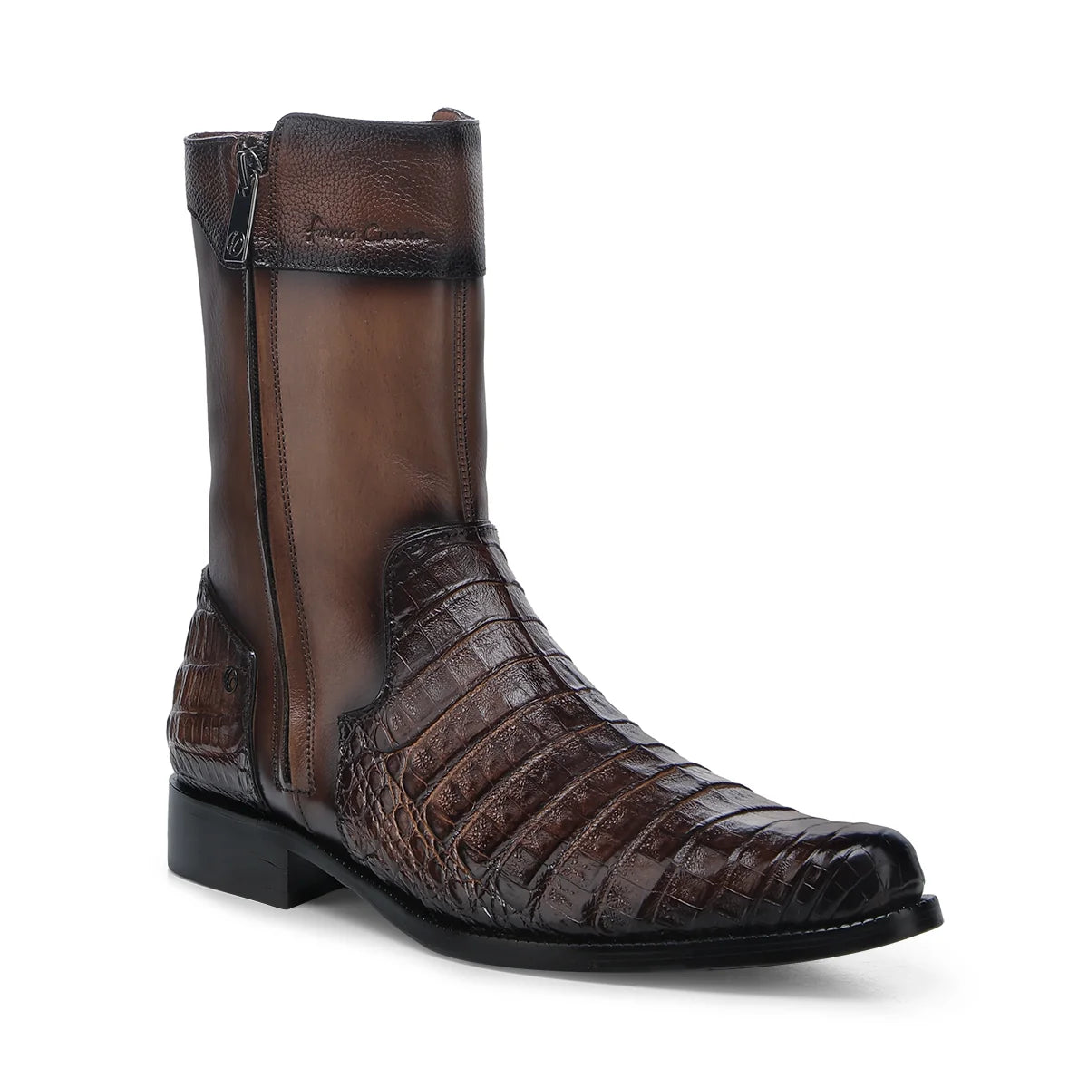 Cuadra Men's Maple Caiman Zipper Round Toe FC958