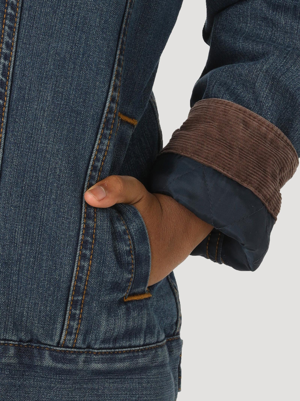 84256RT Wrangler Boy's Sherpa Denim Jacket