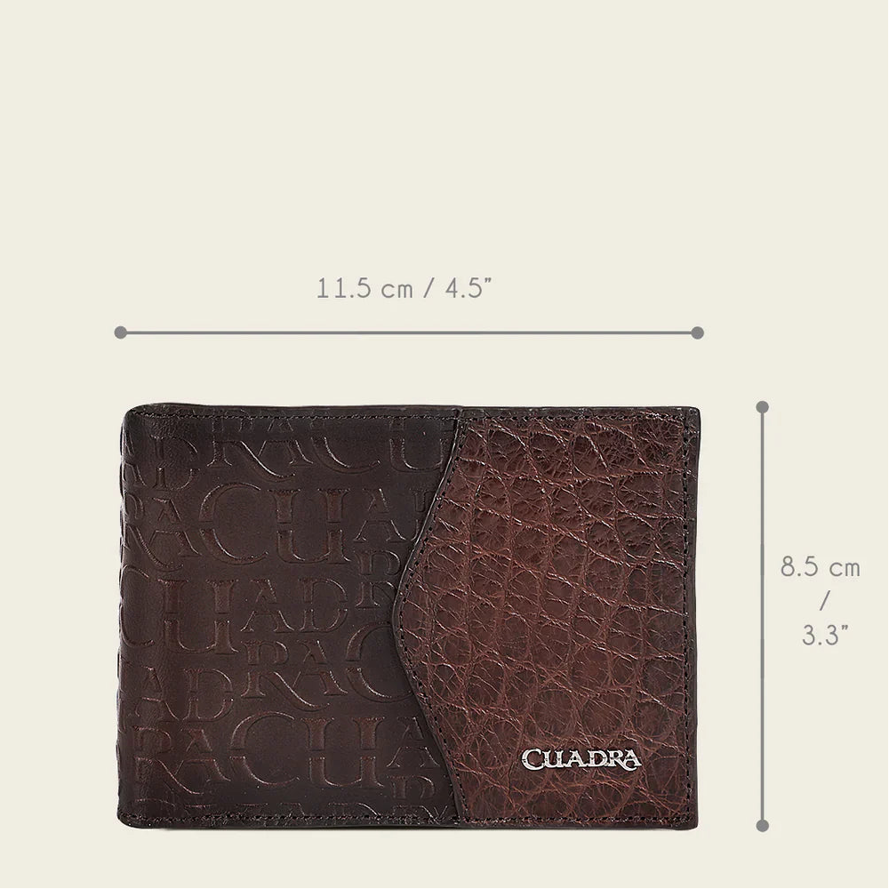 Cuadra Wallet Alligator Stamp Chocolate