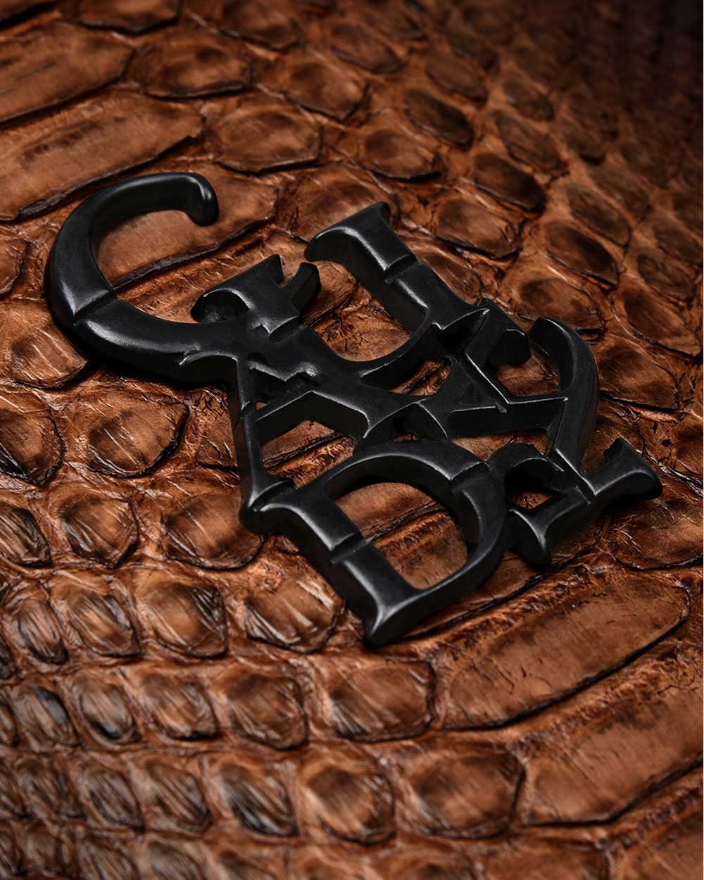 Cuadra Men's Over Brown Python Leather Bag DU503