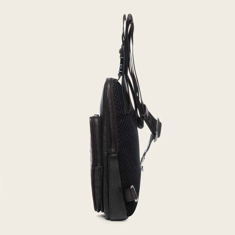 Cuadra Men's Caiman Zipper Bag Brown DU760