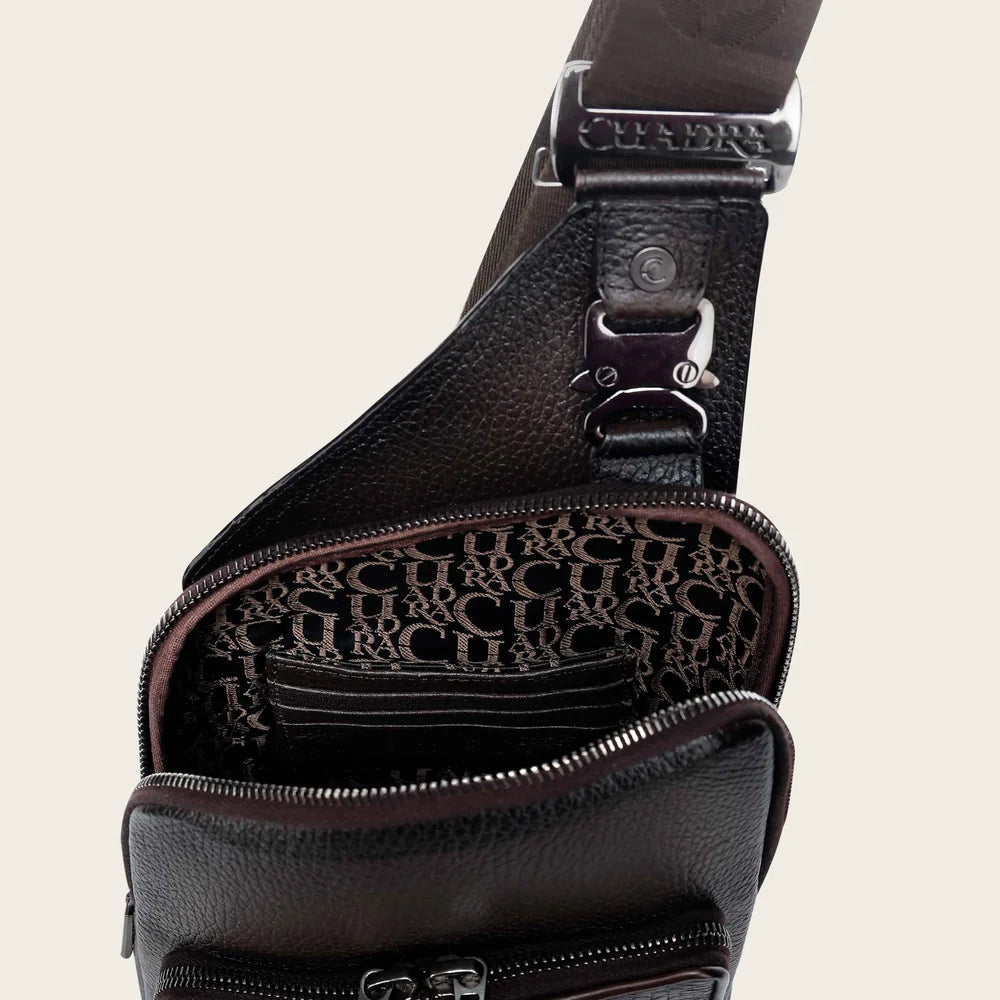 Cuadra Men's Caiman Zipper Bag Brown DU760