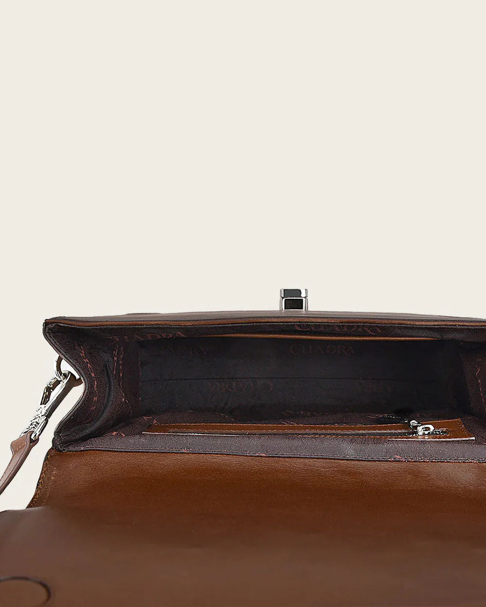 CUADRA COWHIDE CRYSTALS &amp; WOVEN BAG BROWN DU581