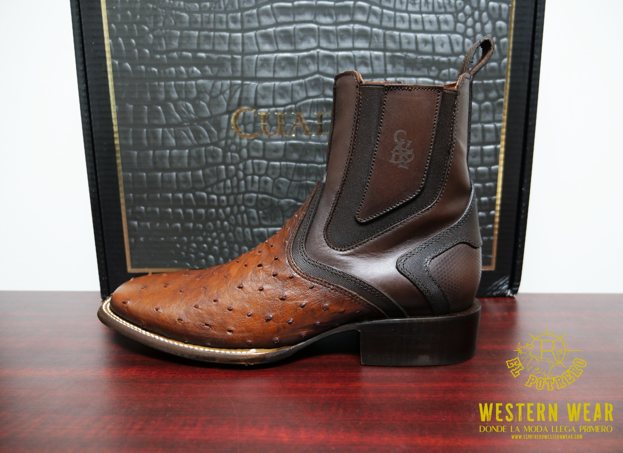 Cuadra Ostrich Zipper Boot CU888