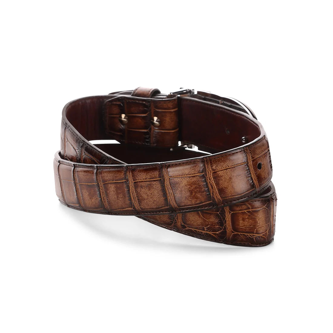 Cuadra Men's Alligator Belt BC366 Honey