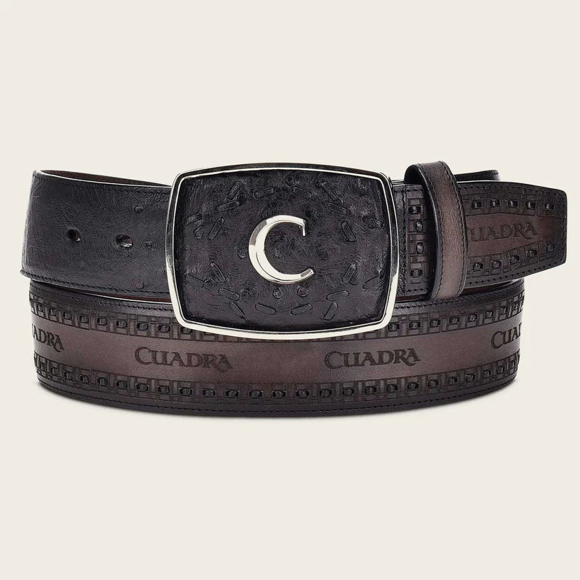 ostrich belt black