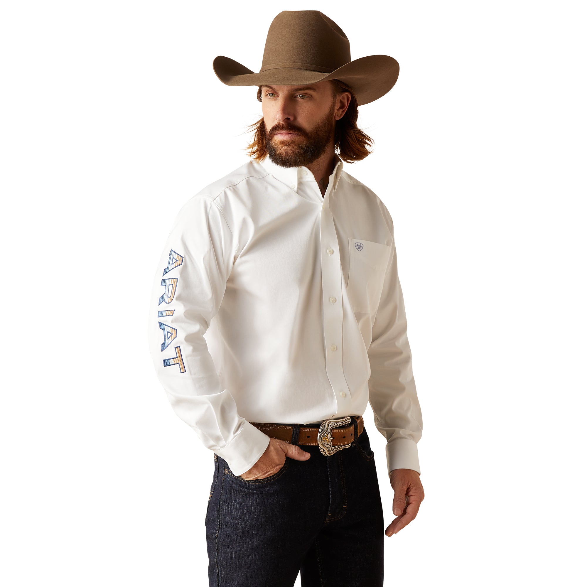 mens ariat white shirt