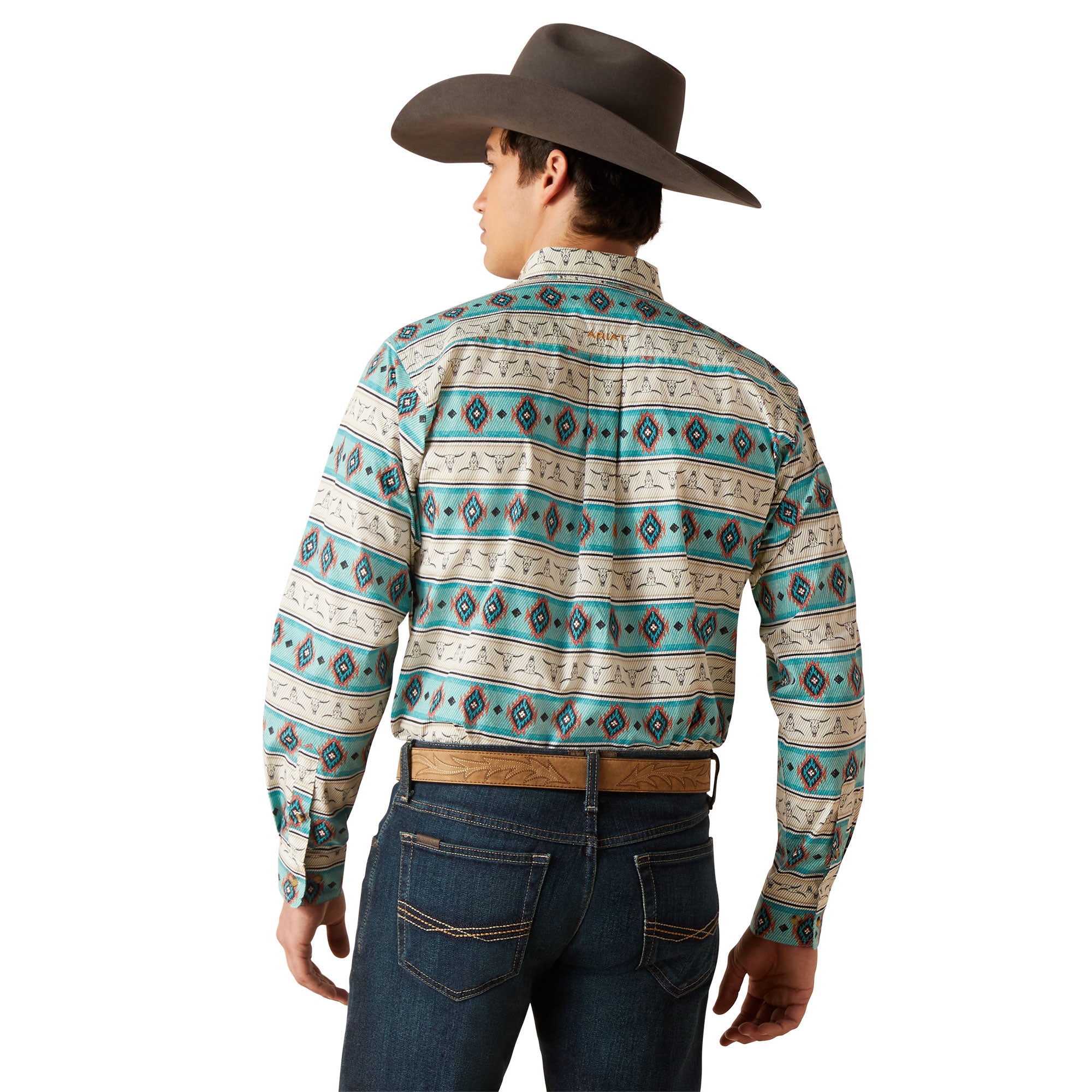 mens western shirt teal