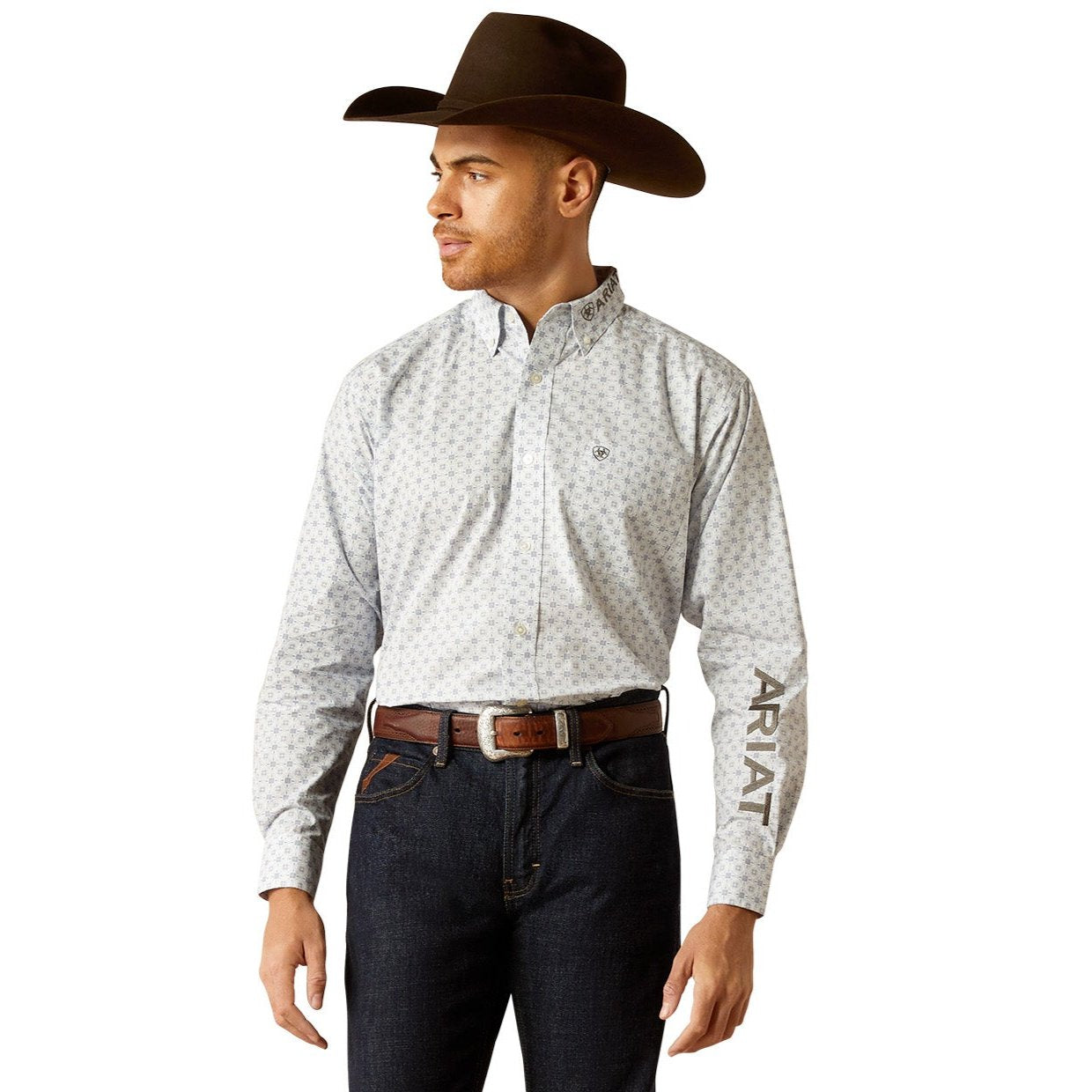 ariat white classic fit shirts