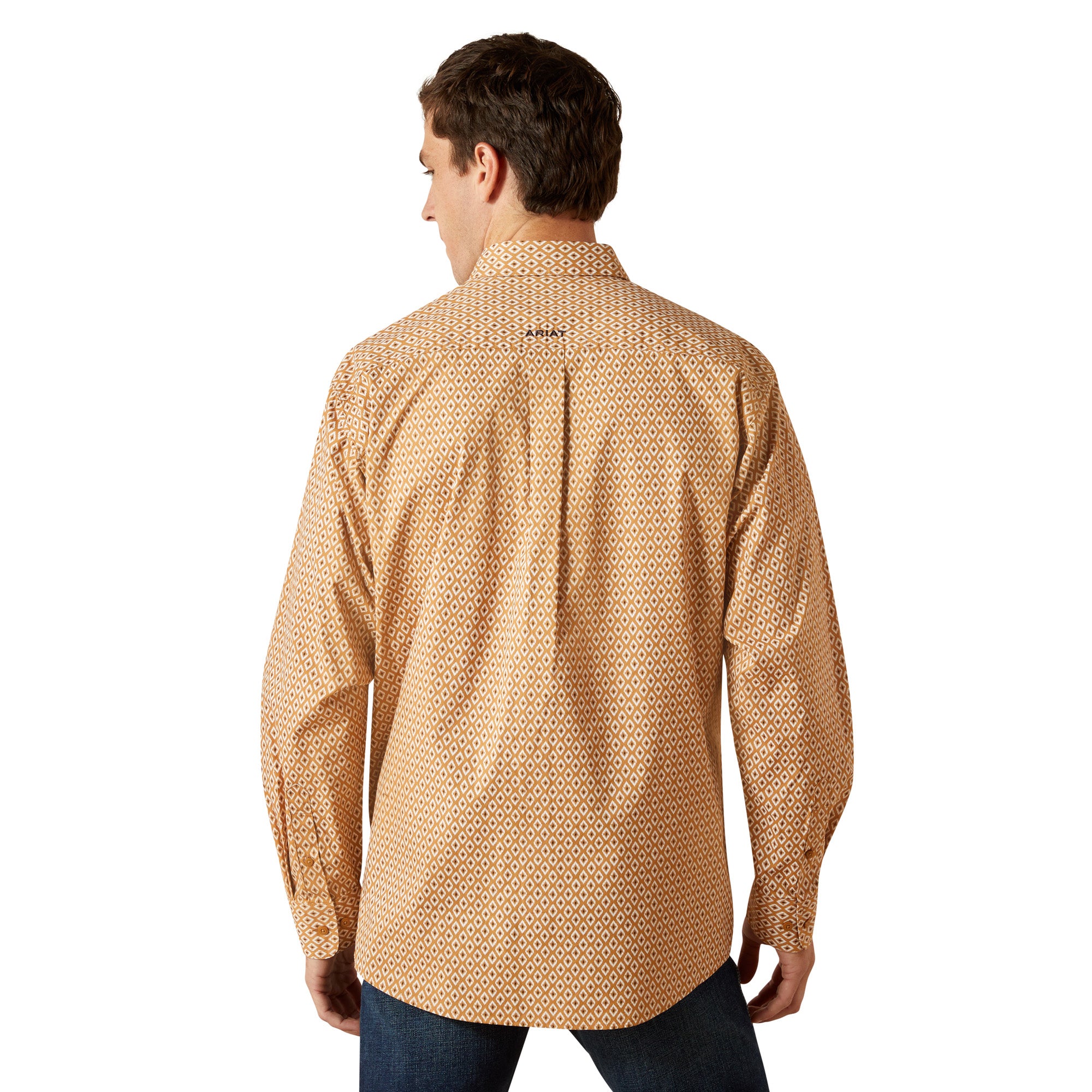 Ariat Men's Burnis Long Sleeve Shirt Tan Classic Fit