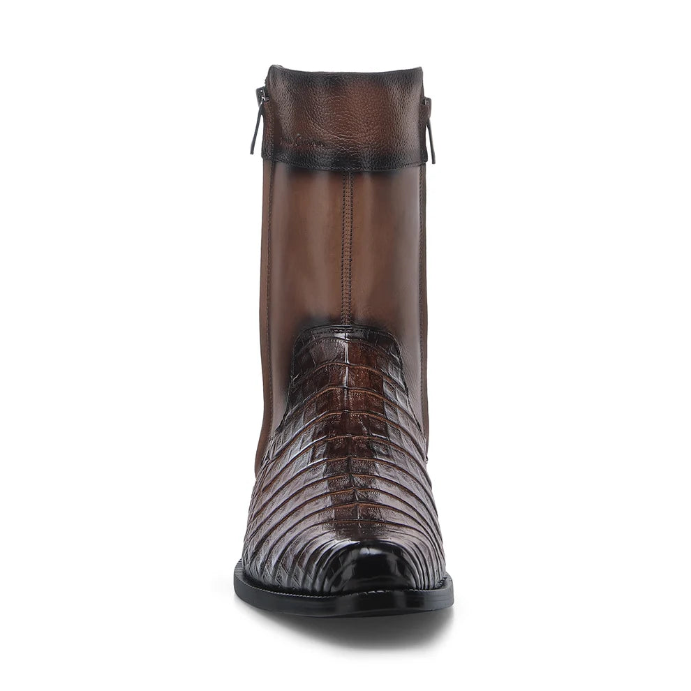 Cuadra Men's Maple Caiman Zipper Round Toe FC958