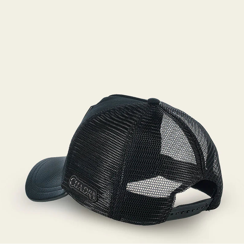 CC116 Cuadra Leather Hat Ostrich Patch Cap