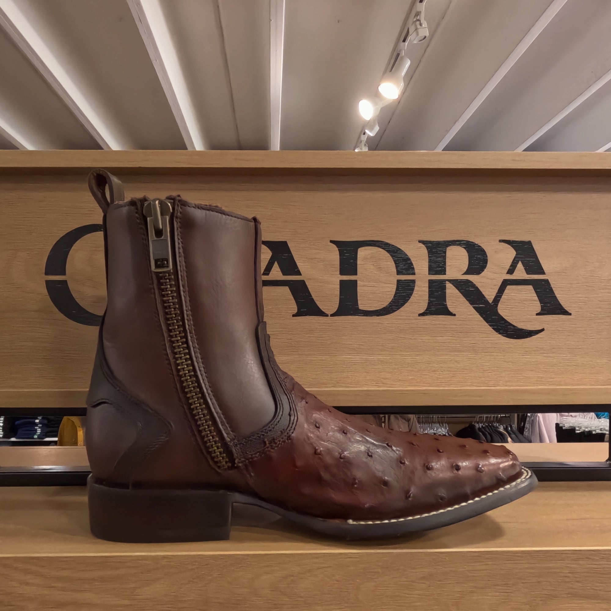 Cuadra Ostrich Zipper Boot CU888