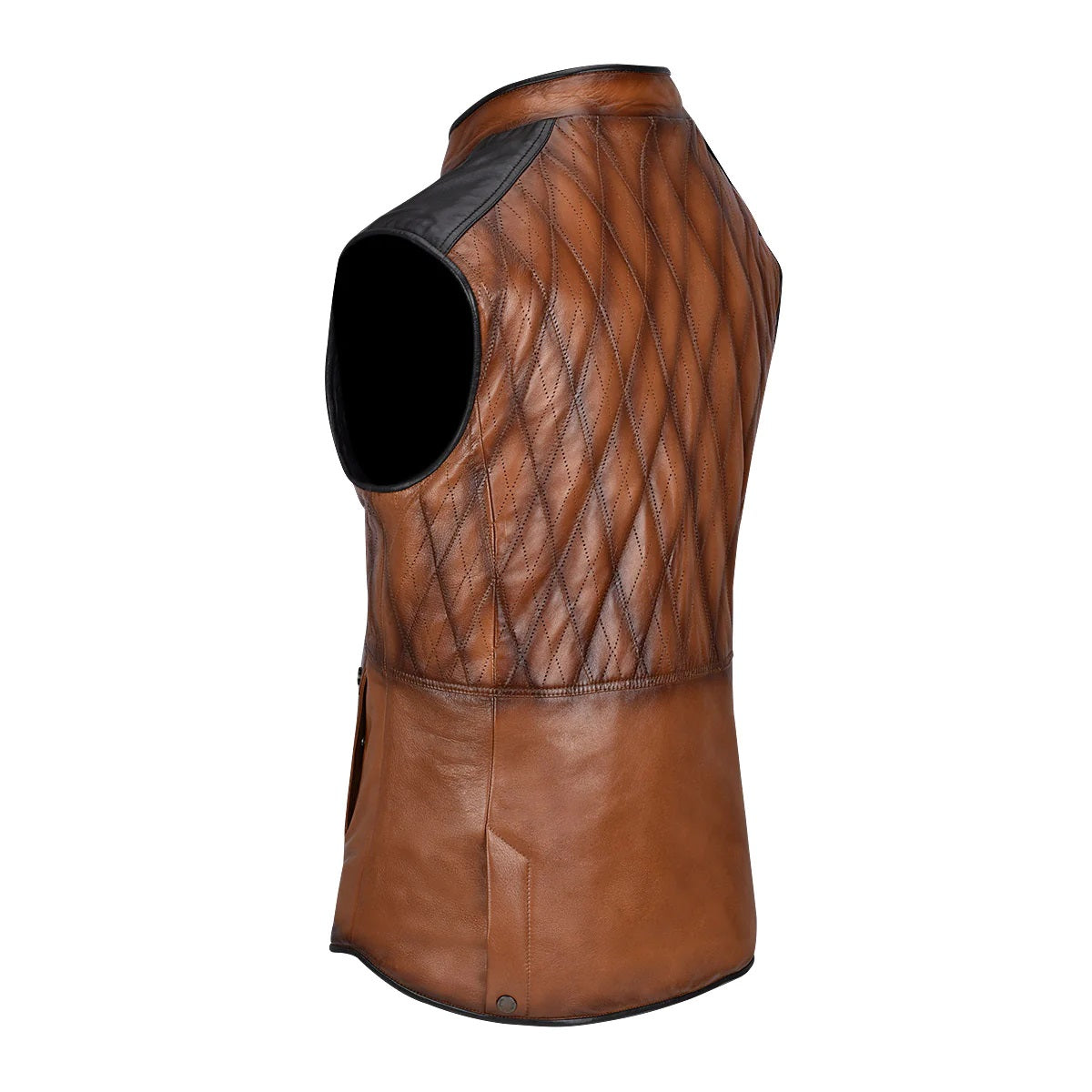 mens lambskin vest brown