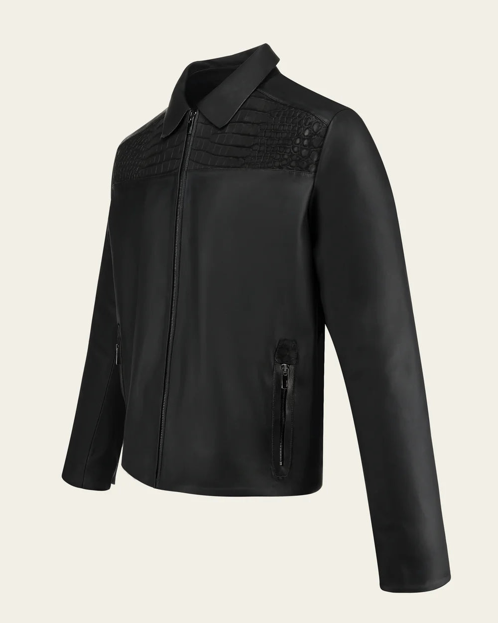 Cuadra Men's Crocodile Jacket Black JC358