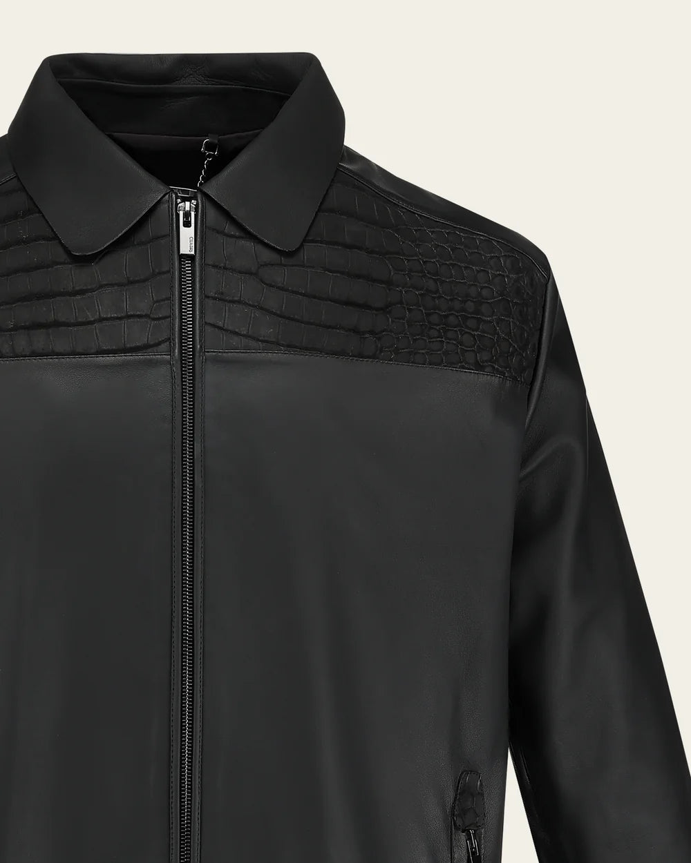 Cuadra Men's Crocodile Jacket Black JC358