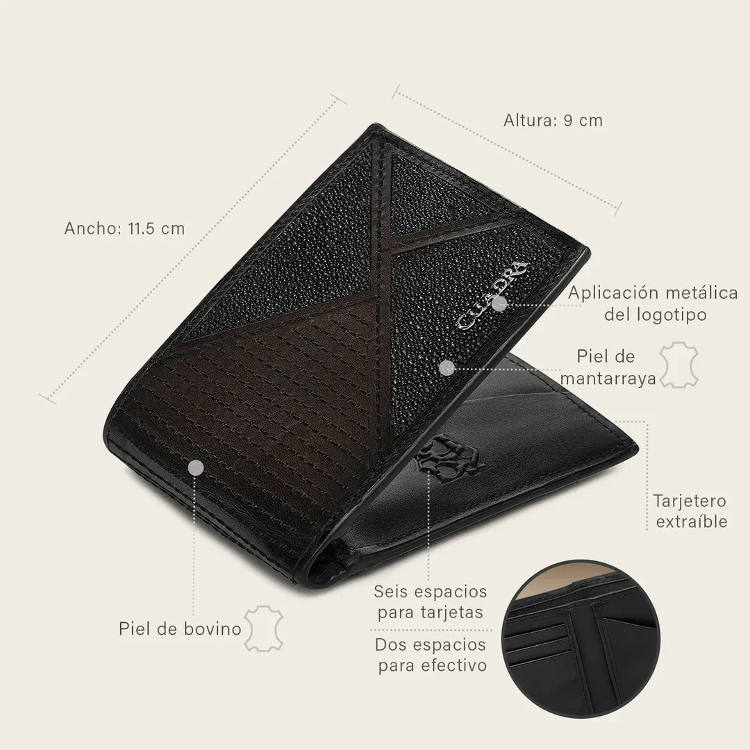 Cuadra Men's Brown Stingray Wallet DU781