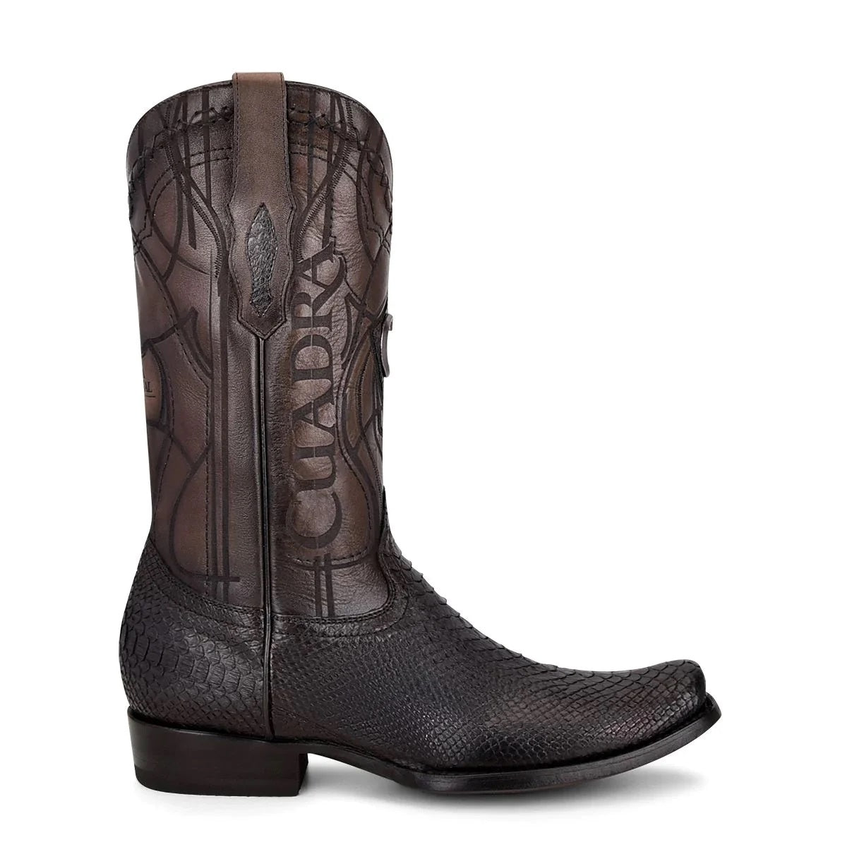 mens black python boots