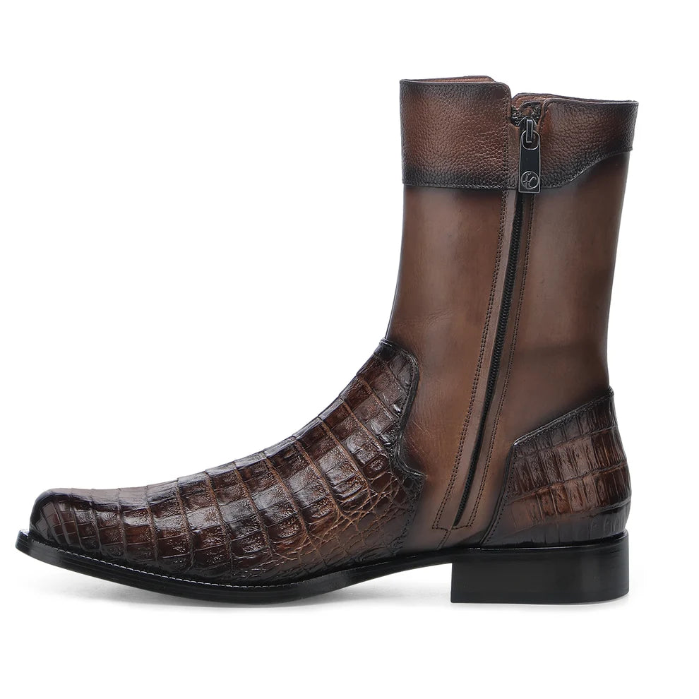 Cuadra Men's Maple Caiman Zipper Round Toe FC958