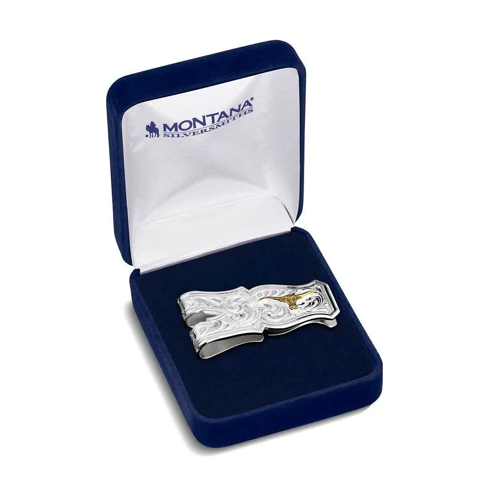 Montana MONEY CLIP OPEN RANGE LONGHORN