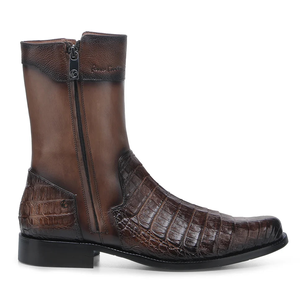 Cuadra Men's Maple Caiman Zipper Round Toe FC958