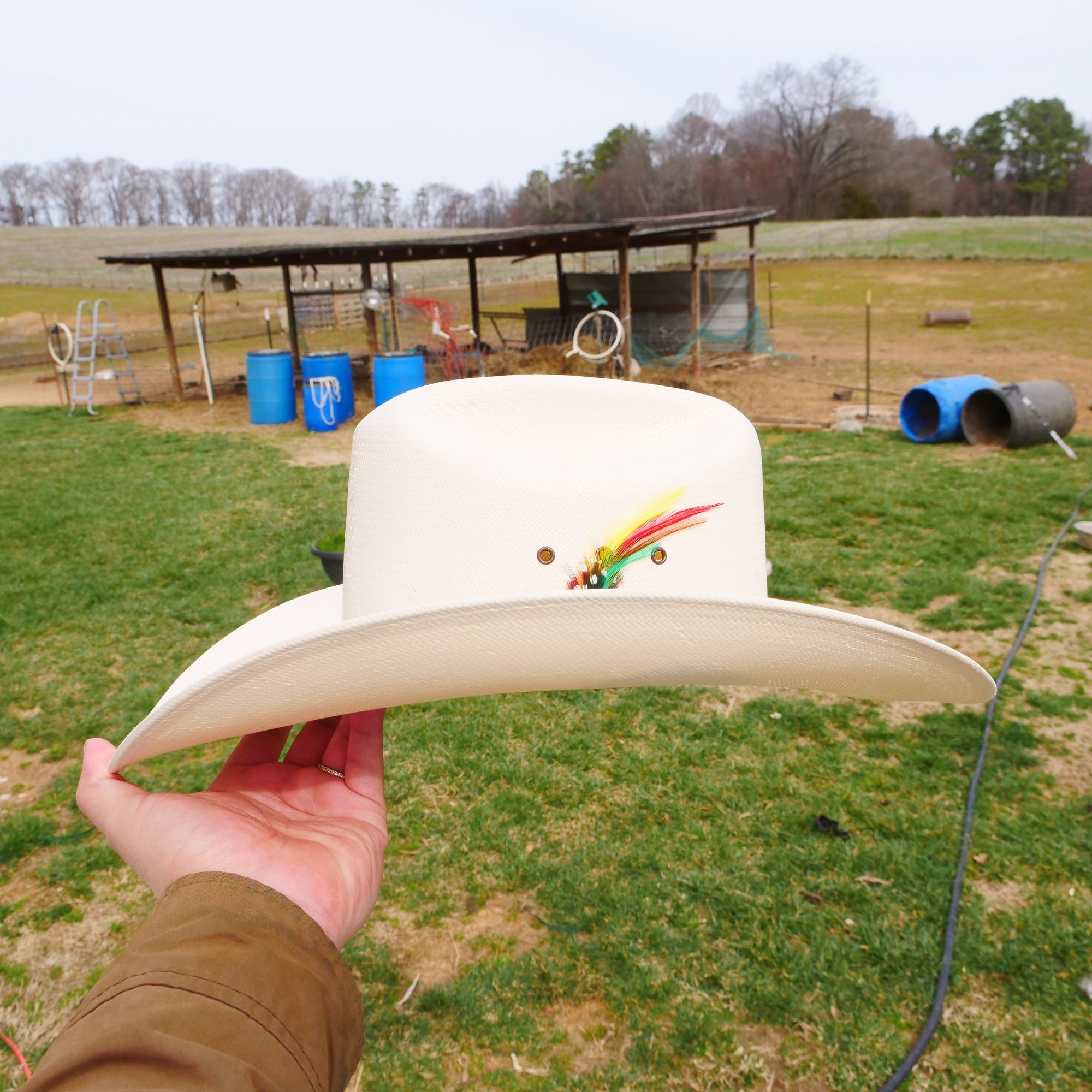 sombrero stetson con pluma